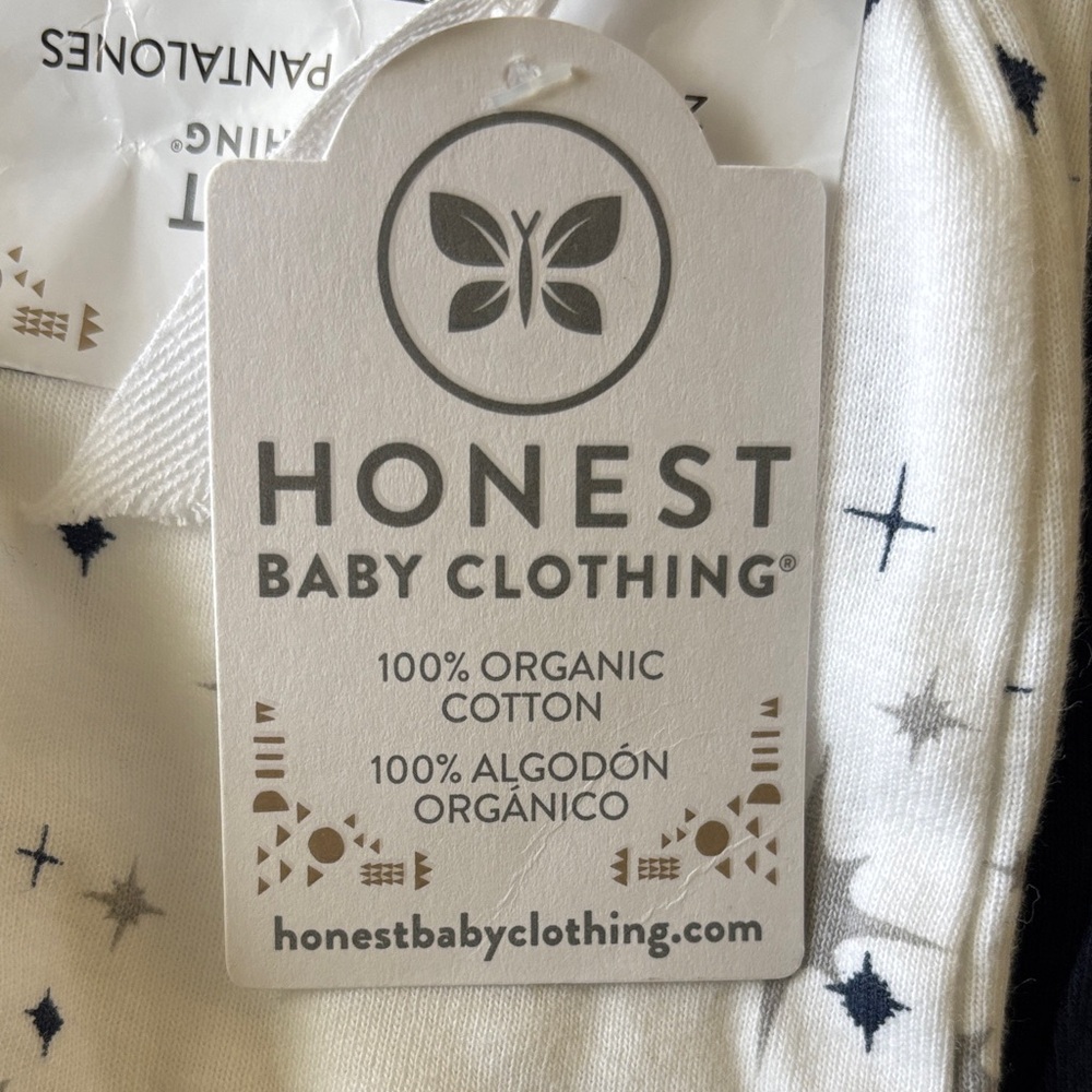 NWT Honest Baby Organic Cotton 2 Pack Harem Pants 0-3 Months Navy Twinkle Star - Picture 9 of 11